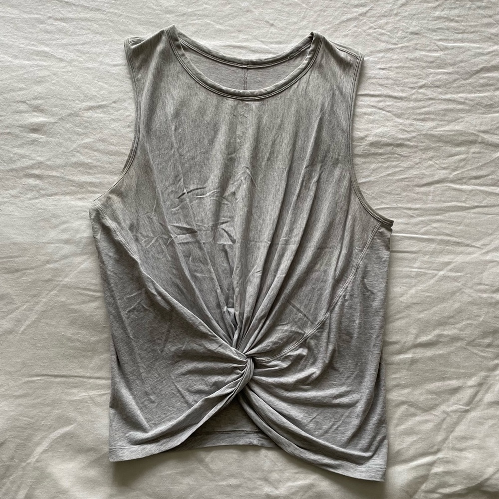 Lululemon Grey Cropped Wrap Knot Tank - Size 8